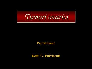 Tumori ovarici