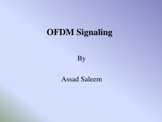 OFDM Signaling