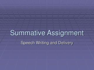 Summative Assignment