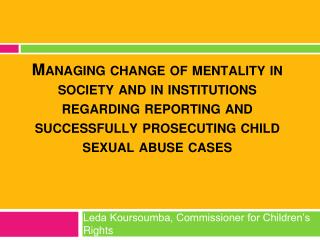 Leda Koursoumba, Commissioner for Children’s Rights