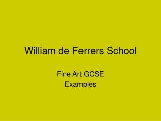 William de Ferrers School