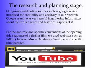 The research and planning stage.