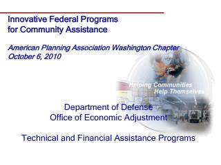 Department of Defense Office of Economic Adjustment Technical and Financial Assistance Programs