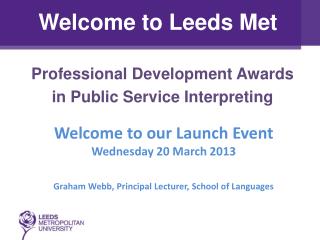 Professional Development Awards in Public Service Interpreting