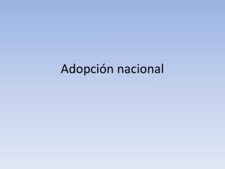 Adopción nacional