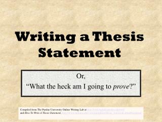 Writing a Thesis Statement