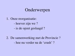 Onderwerpen