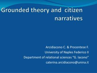 Grounded theory and citizen narratives