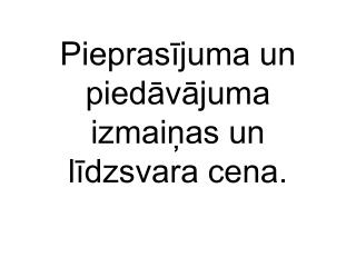 Pieprasījuma un piedāvājuma izmaiņas un līdzsvara cena.