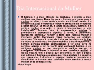 Dia Internacional da Mulher