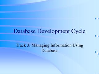 Database Development Cycle