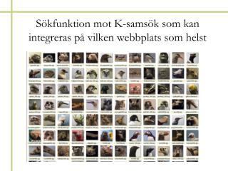 Sökfunktion mot K-samsök som kan integreras på vilken webbplats som helst