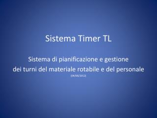 Sistema Timer TL