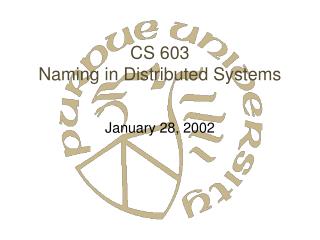 CS 603 Naming in Distributed Systems