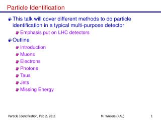 Particle Identification