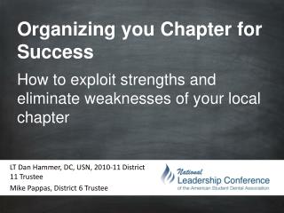 Organizing you Chapter for Success