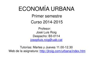 ECONOMÍA URBANA