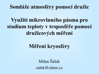 Milan Šálek salek @chmi.cz