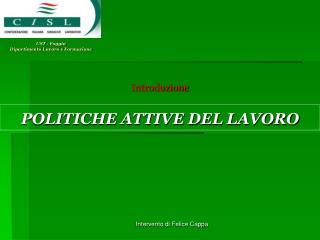 UST - Foggia Dipartimento Lavoro e Formazione