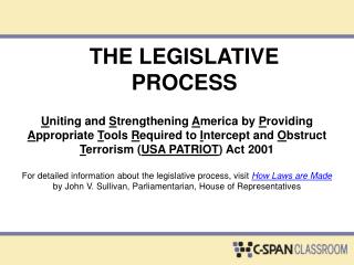 THE LEGISLATIVE PROCESS