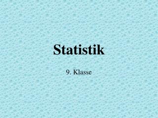 Statistik