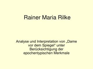 Rainer Maria Rilke