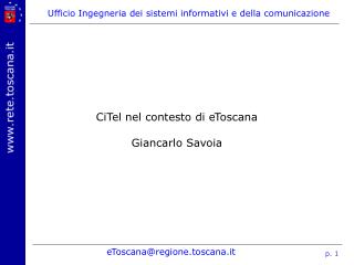 CiTel nel contesto di eToscana Giancarlo Savoia