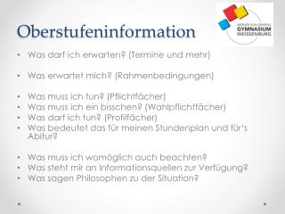 Oberstufeninformation