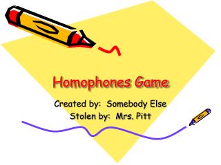 Homophones Game