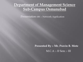 Department of Management Science Sub-Campus Osmanabad