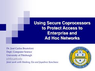 Using Secure Coprocessors to Protect Access to Enterprise and Ad Hoc Networks