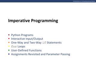 Introduction to Computing Using Python