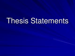 Thesis Statements