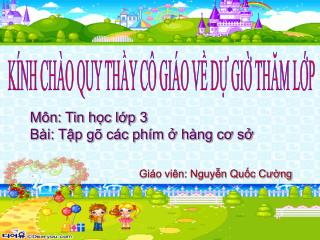 KÍNH CHÀO QUY THẦY CÔ GIÁO VỀ DỰ GIỜ THĂM LỚP