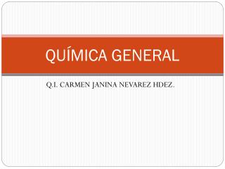 QUÍMICA GENERAL