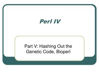 Perl IV