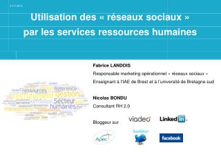 Utilisation des « réseaux sociaux » par les services ressources humaines
