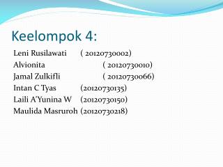 Keelompok 4: