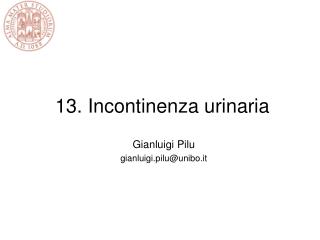 13. Incontinenza urinaria