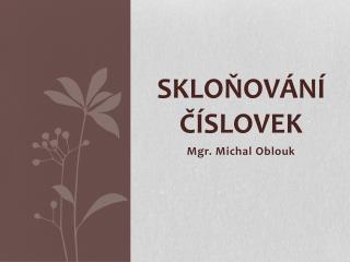SKLOŇOVÁNÍ ČÍSLOVEK