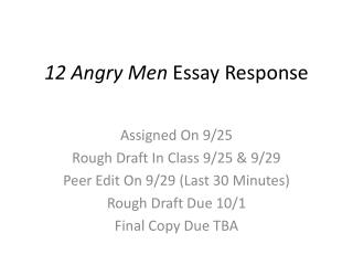 12 Angry Men Essay Response