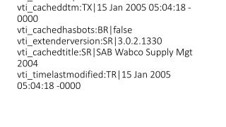 SAB Wabco Supply Mgt - 06 - Target