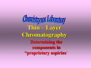 Thin – Layer Chromatography