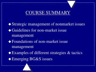 COURSE SUMMARY