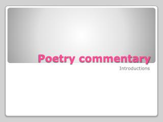 Poetry commentary