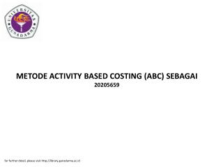 METODE ACTIVITY BASED COSTING (ABC) SEBAGAI 20205659
