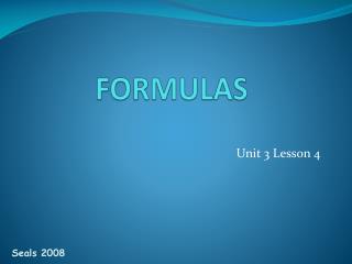 FORMULAS