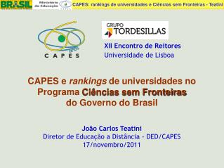 CAPES e rankings de universidades no Programa Ciências sem Fronteiras do Governo do Brasil