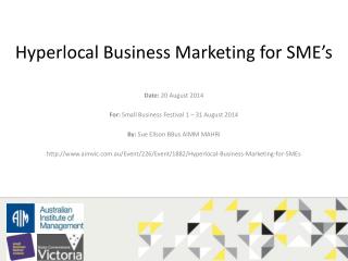Hyperlocal Business Marketing for SME’s