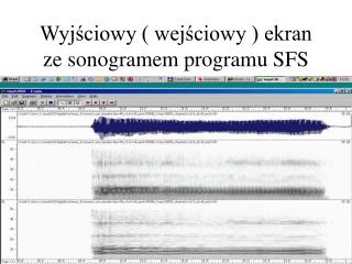 Wyjściowy ( wejściowy ) ekran ze sonogramem programu SFS